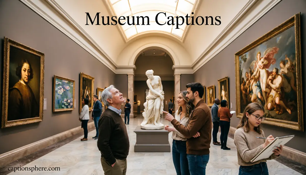 Visitors exploring an elegant museum gallery filled with paintings and sculptures.