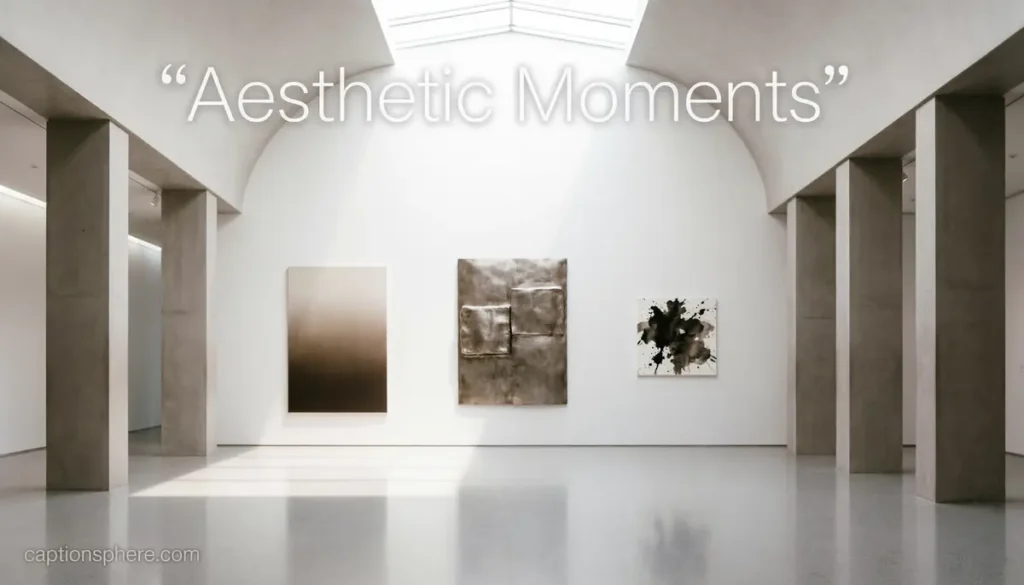 Minimalist museum interior with modern artwork and soft lighting.