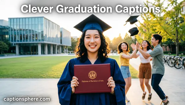 Graduate smiling while holding diploma and wearing cap and gown outdoors.