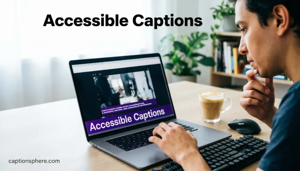 Designer testing readable caption contrast on a GIF.