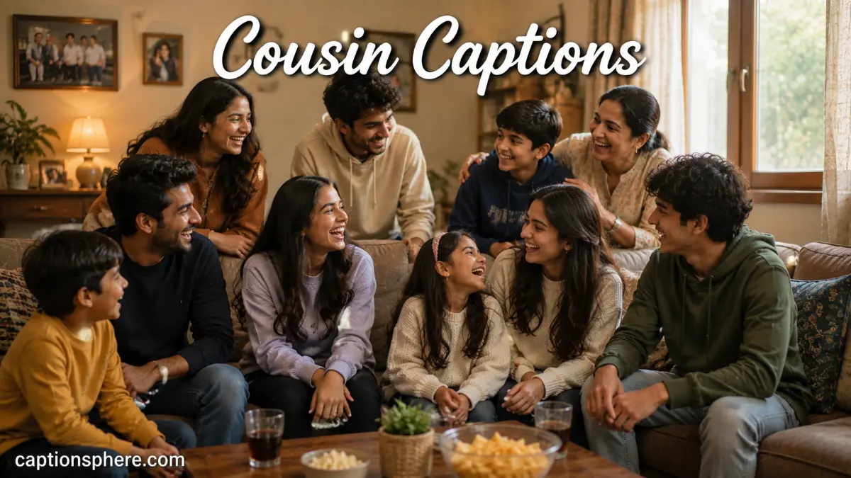 Group of smiling cousins enjoying time together outdoors during a family gathering.