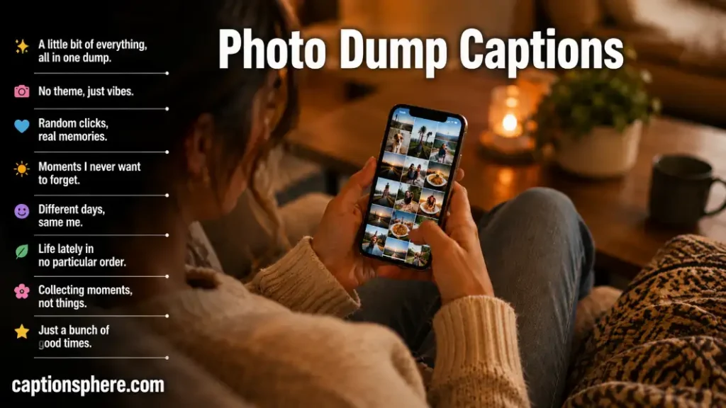 Person browsing recent lifestyle and travel photographs on a smartphone at home.
