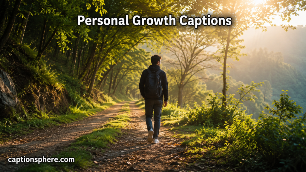 Young adult walking alone along a green trail beneath soft morning sunlight.