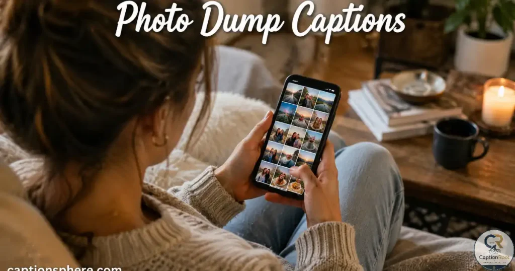 Person browsing recent travel, food, friendship, and lifestyle photos on smartphone.
