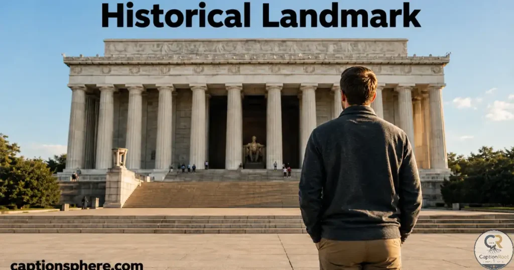 Traveler admiring the Lincoln Memorial from the reflecting pool.