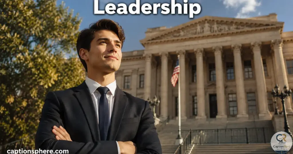 Young professional standing confidently outside a government building.