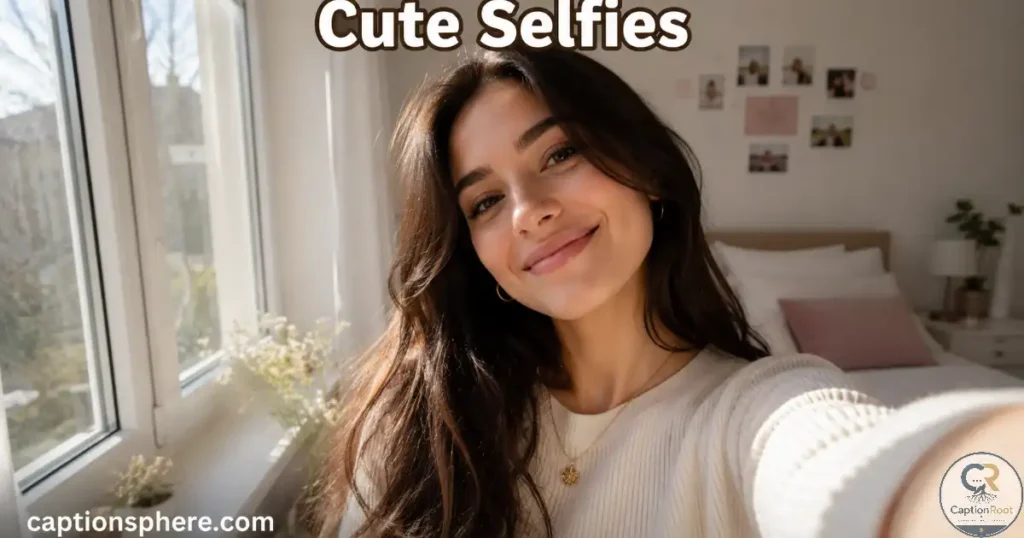 Person taking a selfie beside a bright window with natural light.