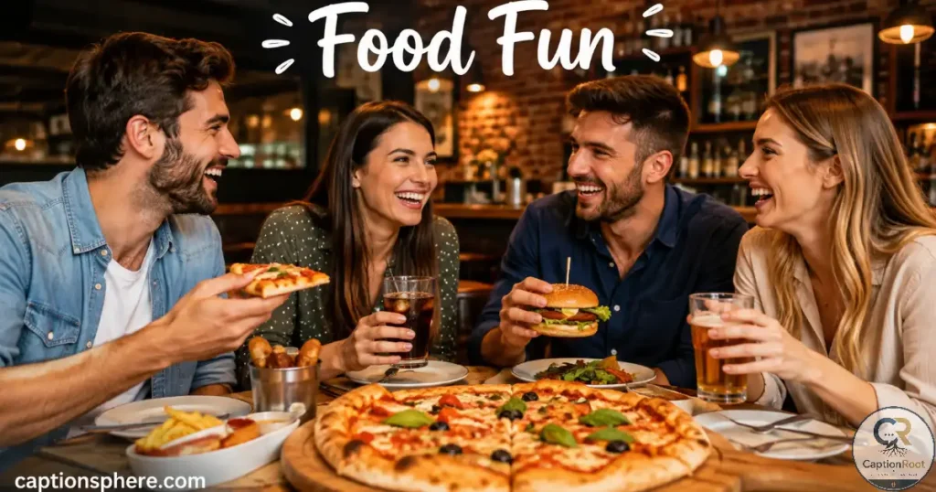 Friends enjoying pizza together at a cozy restaurant.