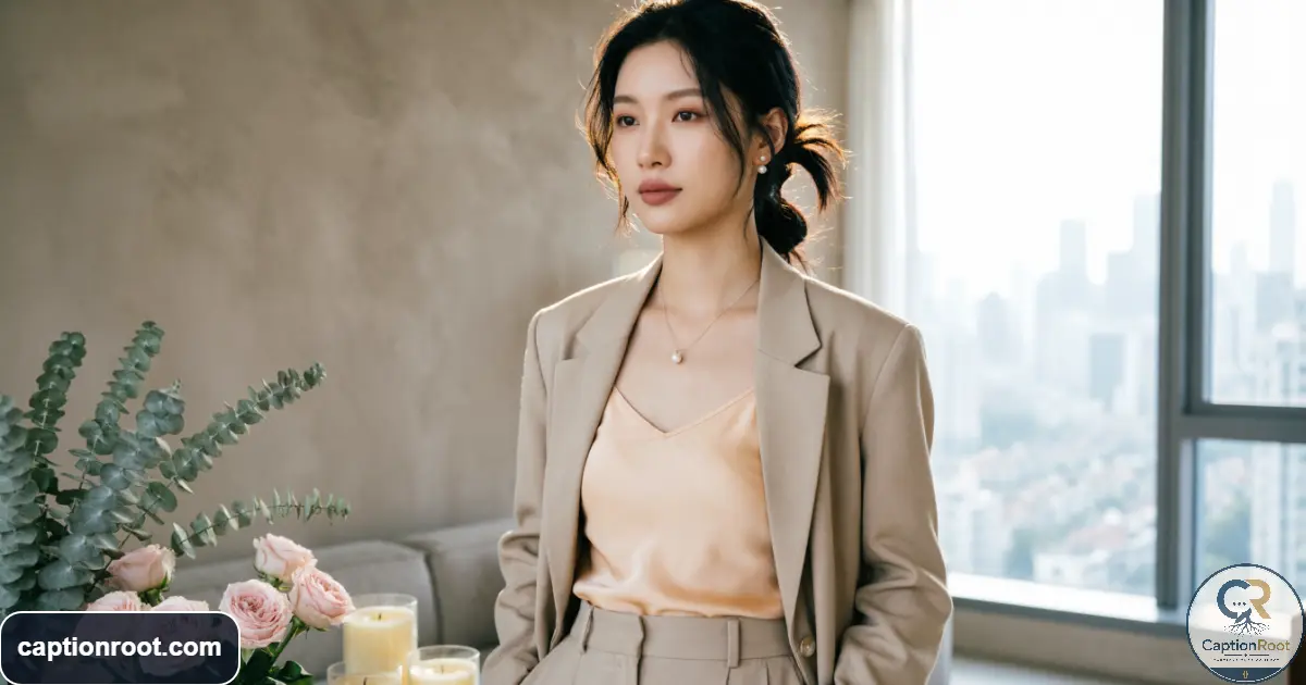 Stylish young adult posing beside flowers and candles during a 22nd birthday
