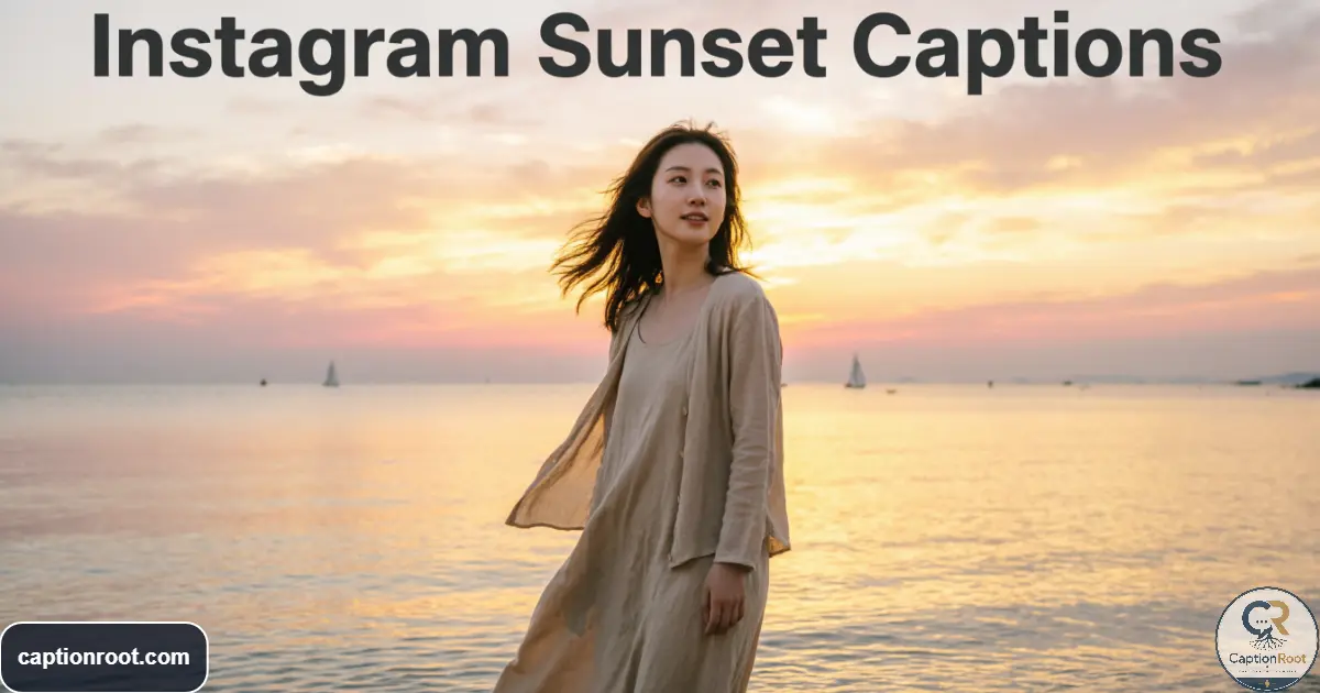 Young woman enjoying a glowing sunset beside the ocean during golden hour