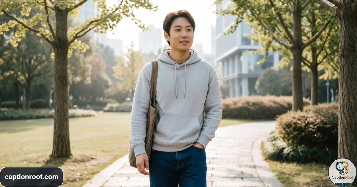 Young adult walking outdoors peacefully after an emotional relationship ending
